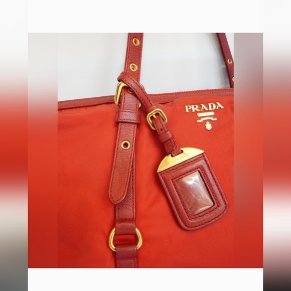 Authentic Red Prada Convertible Belted Hobo Tessuto with Leather❣️ - Picture 6 of 16